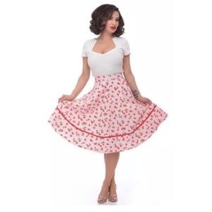 Rock Steady Clothing Pink Pinup Strawberry Skirt
